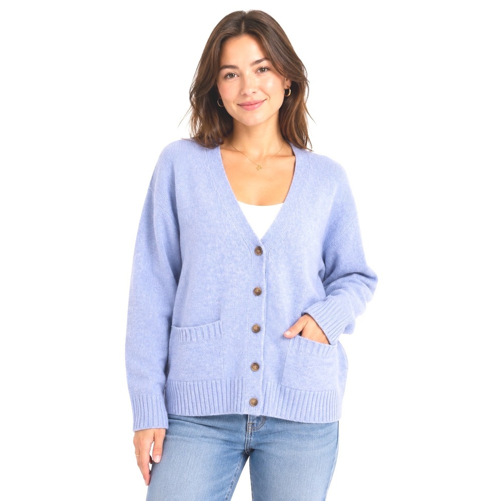 Ella Moss Womens Small Raglan Sleeve Button Front Cardigan Sweater Light Blue